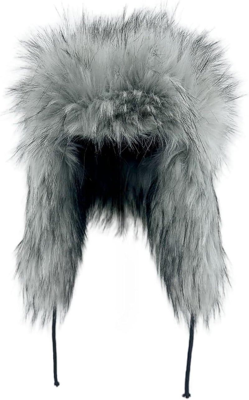YFJNV Y2K Faux Fur Russian Hat, Soft, Warm Winter Trapper Hat with Earmuffs for Men and Women - Image 1